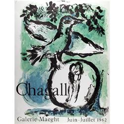 Marc Chagall 1962 Lithograph, The Green Bird #1368051