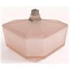 Image 1 : Geometric Pink Satin Glass Art Deco Powder Jar #1368175