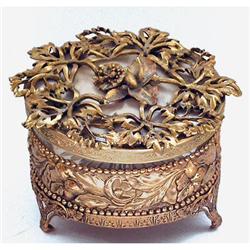 Ornate Ormolu Floral & Vine Powder Jar #1368324