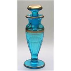 Blue & Gold Depression Glass Perfume Bottle #1368340