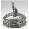 Greyhound Art Nouveau Silver Plated Powder Jar #1368387