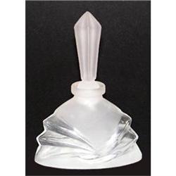 Art Deco Clear & Satin Glass Perfume Bottle #1368454