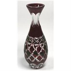 Czech Ruby Red Cut To Clear 6in Vase #1368462