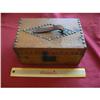 Image 1 : Vintage Studded Wooden Box with Leather Handle #1368555