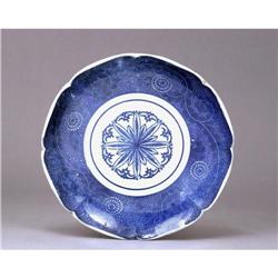 Old Japanese Print Blue & White Imari Plate #1368636