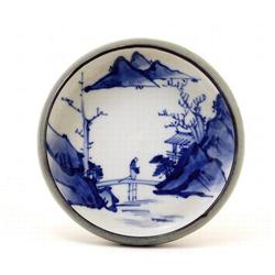 Japanese Studio Flambe Blue White Imari Bowl #1368648