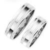 Image 1 : WEDDING BAND SET his and hers platinum ring #1368929