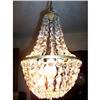 Image 1 : LOVELY CRYSTAL BEADS AND BRONZE CHANDELIER  #1389610