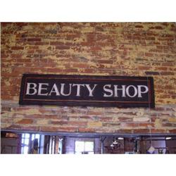 1920's Tin & Wood Beauty Shop Sign #1420744