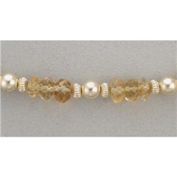 Citrine and 14K Gold Bead Strand Necklace #1420791