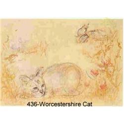 Worcestershire  Cat  lithograph signed& #1420806