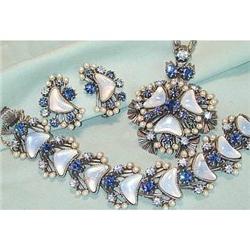 FLORENZA Blue Opaline, Rhinestone Parure #1421298