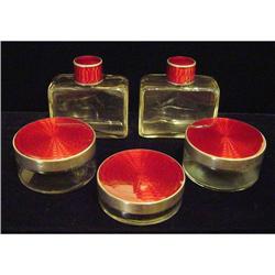 Antique Glass and  Enamel Vanity Set #1421443