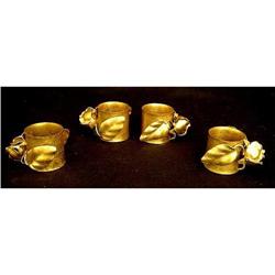 Set of Four Gilded Tole Napkin Rings #1421447