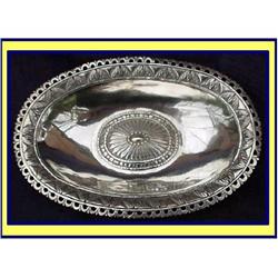 AMERICAN COIN SILVER DISH  3 LEGGED DATED 1801 #1421457