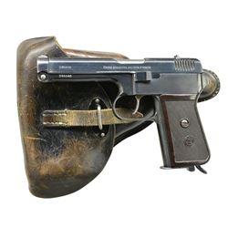 CZ 38 (P.39t) SEMI AUTO PISTOL WITH HOLSTER.