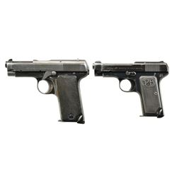 2 BERETTA (MODEL 1915 & 1922) SEMI AUTO PISTOLS.