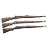 3 GERMAN WWII 98K BOLT ACTION RIFLES.