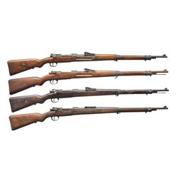 GROUP OF 4 GERMAN WWI GEW 98 BOLT ACTION RIFLES.