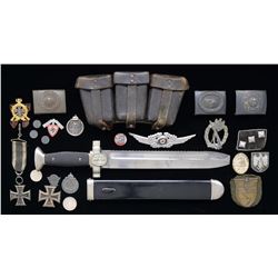 WWII GERMAN RED CROSS DAGGER & VARIOUS MEDALS