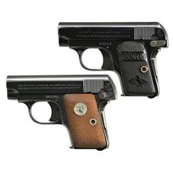 2 COLT MODEL 1908 VEST POCKET SEMI-AUTO PISTOLS.