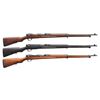 Image 1 : 3 JAPANESE TYPE 38 WWII BOLT ACTION RIFLES.