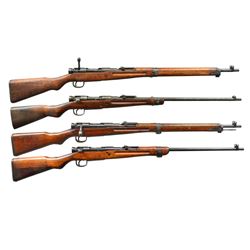 4 JAPANESE TYPE 99 BOLT ACTION RIFLES.