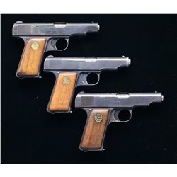 3 ERFURT ORTGIES SEMI AUTO PISTOLS.