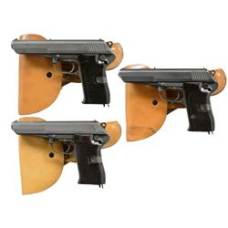3 CZ MODEL 52 SEMI-AUTO PISTOLS.