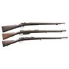 Image 1 : 3 ANTIQUE MILITARY BOLT ACTION RIFLES.