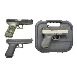 3 GLOCK SEMI AUTO PISTOLS.