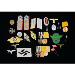 WWI & WWII GERMAN MEDALS, EAGLES, INSIGNIA &