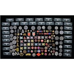 LARGE LOT OF WWII GERMAN CLOTH EAGLES,