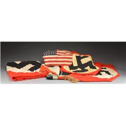 ASSORTMENT OF 7 WWII ERA FLAGS.