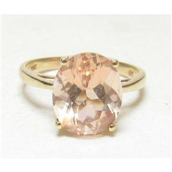 3.30ct Estate Natural Pink Peach Morganite 10kt Gold Ring