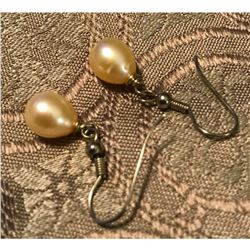 Cultured Pearl & Sterling Silver Drop Earrings