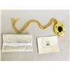 Image 2 : Fabulous Designer Sandi Miller Burrows Goldtone Greenstone Locket Pendant Necklace
