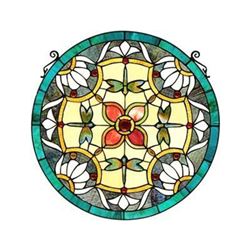 Green Dragonfly Stained Glass Hanging Window Panel