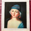 Image 2 : 20thc Oil Painting, Woman in Blue Hat