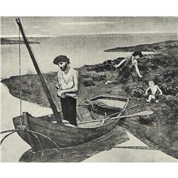 Vintage c1920â€™s Half-tone Print, #567F The Poor Fisherman