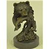 Image 1 : Bear With Fish Catch, Fishing Lodge Bronze Sculpture