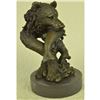 Image 3 : Bear With Fish Catch, Fishing Lodge Bronze Sculpture