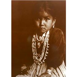 Young Navajo Native American Girl Sepia-Tone Photo Print