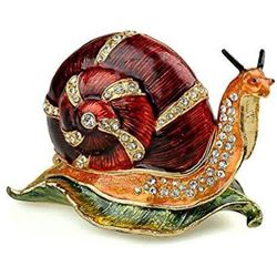 Enamel & Gilt Crystal Snail Trinket Jewel Box