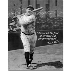 Babe Ruth Baseball Quote Metal Sign