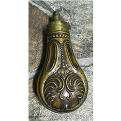 19thc Ornate Copper & Brass Powder Flask