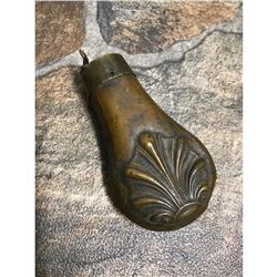 19thc Ornate Brass Powder Flask