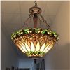 Image 3 : Tiffany-style Stained Glass Inverted Ceiling Pendant