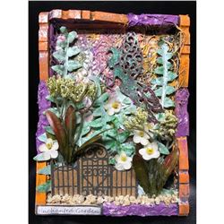 Original Mixed Media Artwork, Enchanted Garden