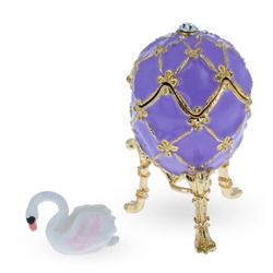 Russian Royal Swan Trinket Jewel Box Egg